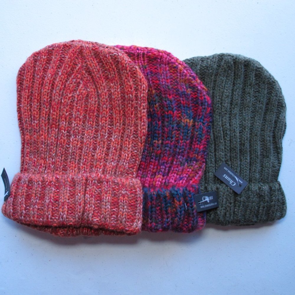 Luxury Soft Knitted Beanies orange, pink and green - Picture 1 of 4